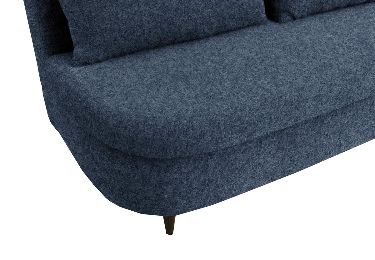 SCHLAFSOFA in Velours Dunkelblau  - Schwarz/Dunkelblau, Design, Holz/Textil (213/89/105cm) - Novel