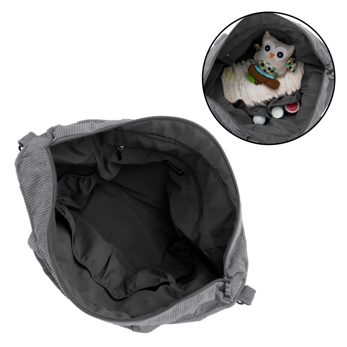 WICKELTASCHE Cord  - Grau, Basics, Textil (39/36cm) - Fillikid