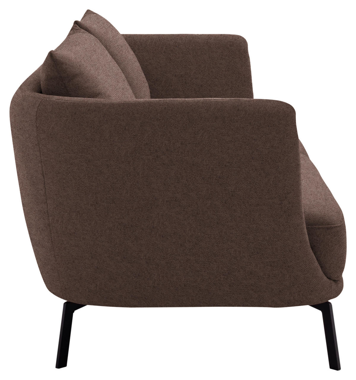 3-SITZER-SOFA  in Flachgewebe Braun  - Schwarz/Braun, Design, Textil/Metall (210/71/91cm) - Schöner Wohnen