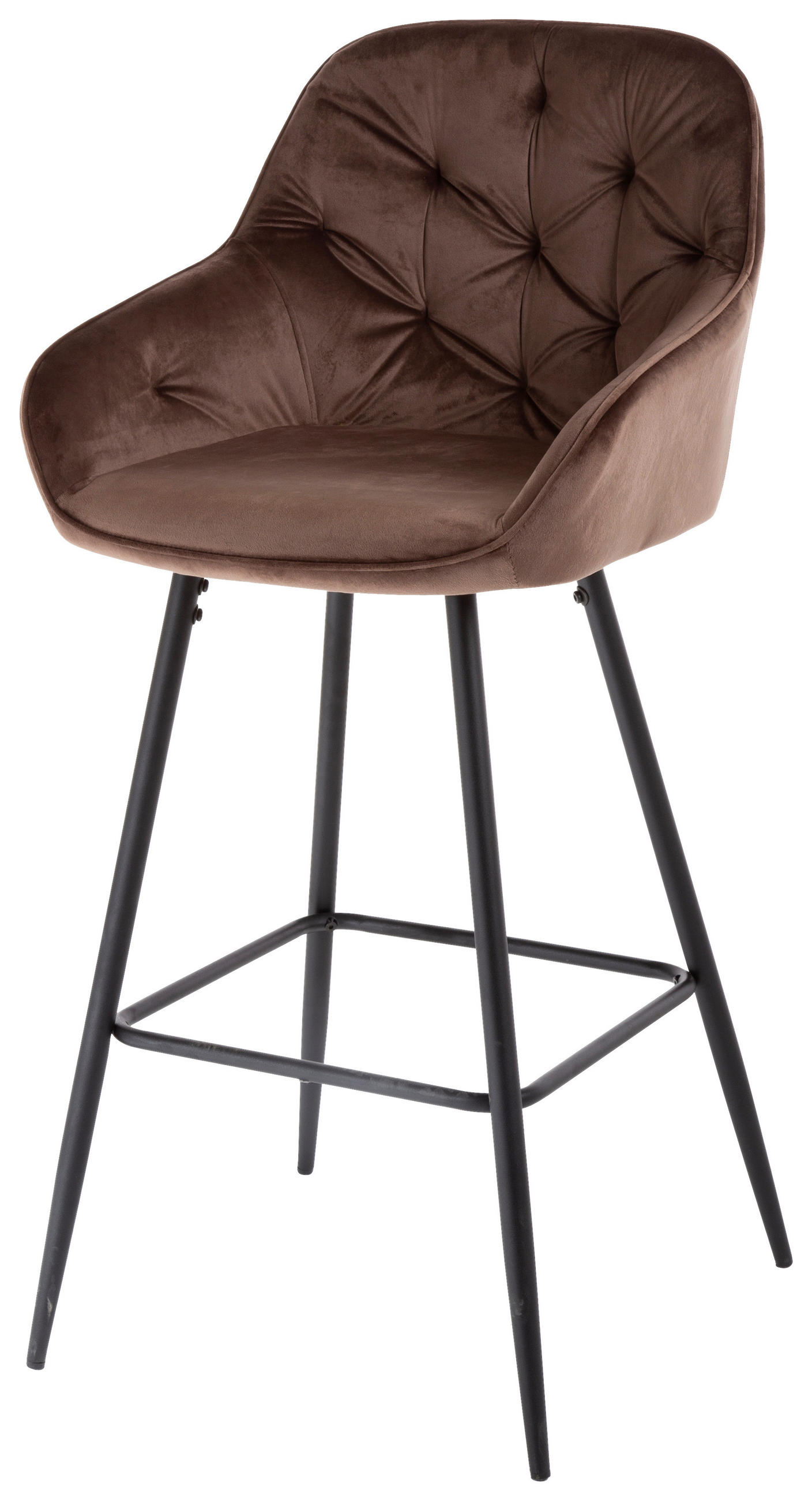 BAROVÁ STOLIČKA, hnedá - hnedá/čierna, Design, kov/textil (55/107/53cm) - Carryhome