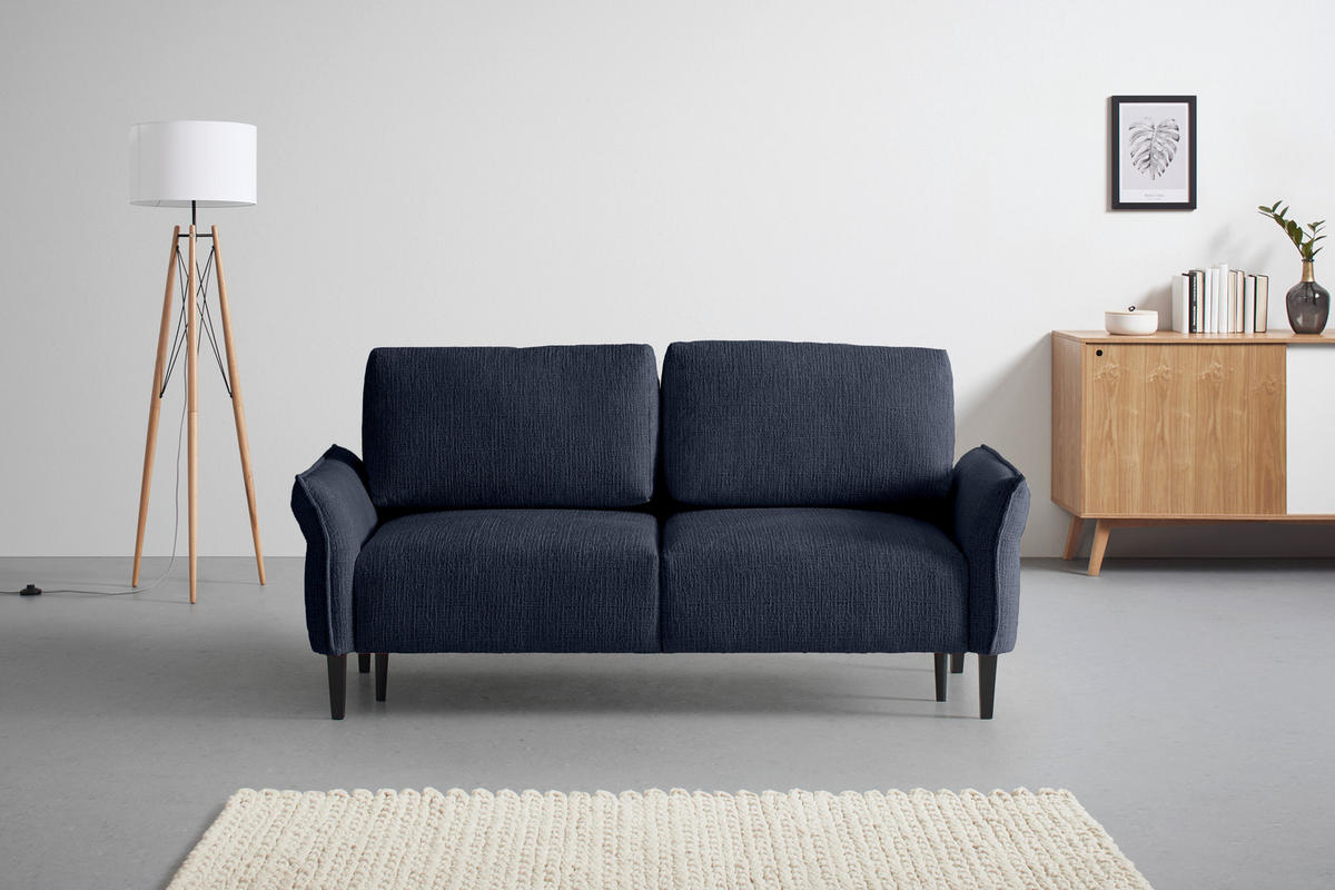 3-SITS SOFFA i vävt tyg mörkblå  - svart/mörkblå, Modern, trä/textil (183/85/92cm) - MID.YOU