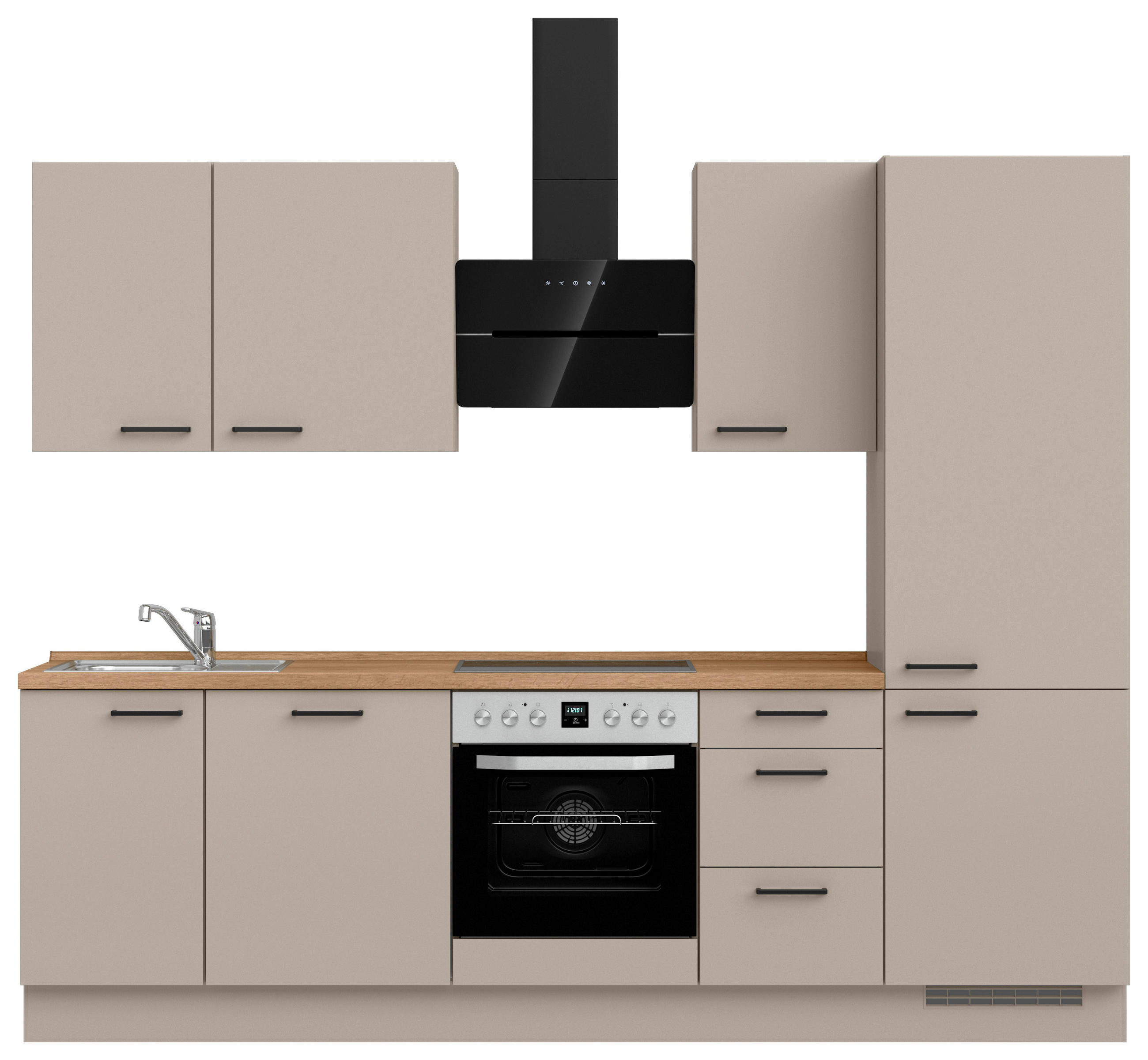 KÜCHENLEERBLOCK 270 cm   in Eichefarben, Sandfarben  - Sandfarben/Eichefarben, MODERN, Holzwerkstoff/Metall (270cm) - Nobilia