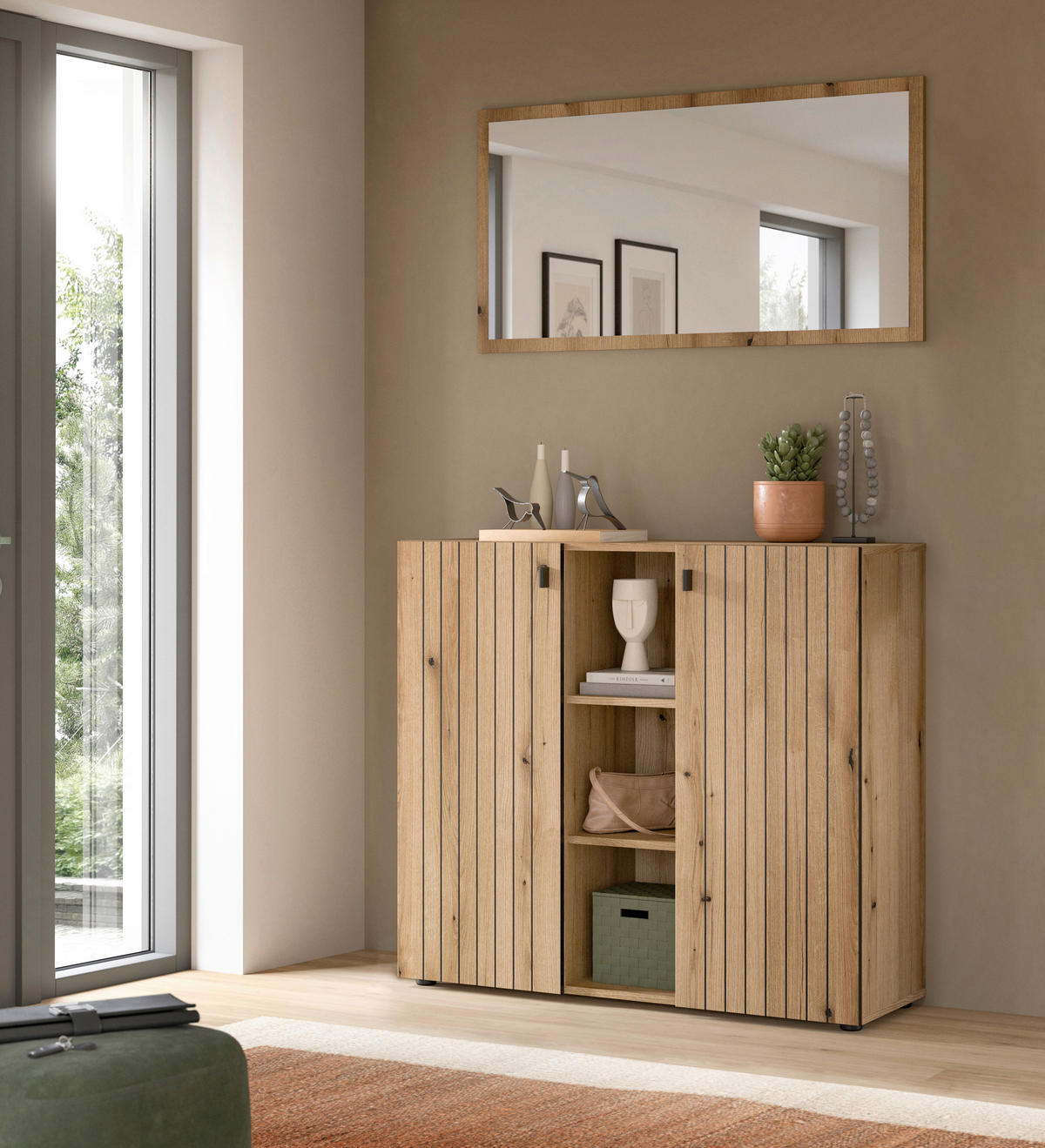 GARDEROBE 2-teilig  in 106/192/37 cm  - Eichefarben, Design, Holzwerkstoff (106/192/37cm) - MID.YOU