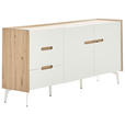 SIDEBOARD Weiß, Eiche Artisan  - Eiche Artisan/Weiß, Design, Holzwerkstoff/Metall (164/78/40cm) - Carryhome