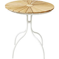GARTENTISCH 80/80/74 cm Holz rund  - Weiß Hochglanz/Teakfarben, KONVENTIONELL, Holz/Metall (80/80/74cm) - Gardenson