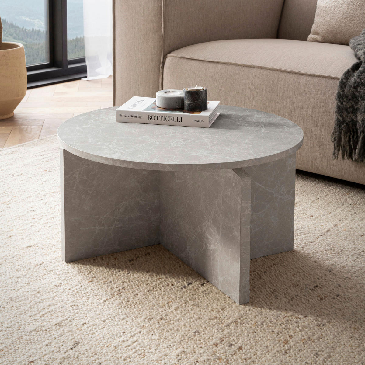 SOFFBORD i trämaterial 60/60/33 cm  - sandfärgad, Design, trämaterial (60/60/33cm) - Livetastic