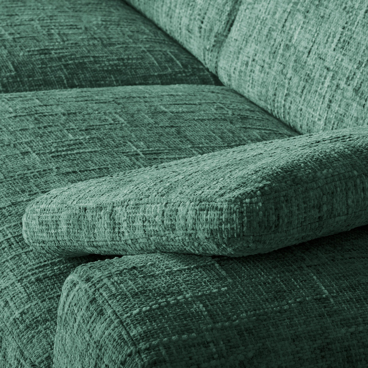 3-SITZER-SOFA SPRING in Webstoff Grün Modern  - Chromfarben/Grün, Design, Textil/Metall (187/85/92cm) - Livetastic