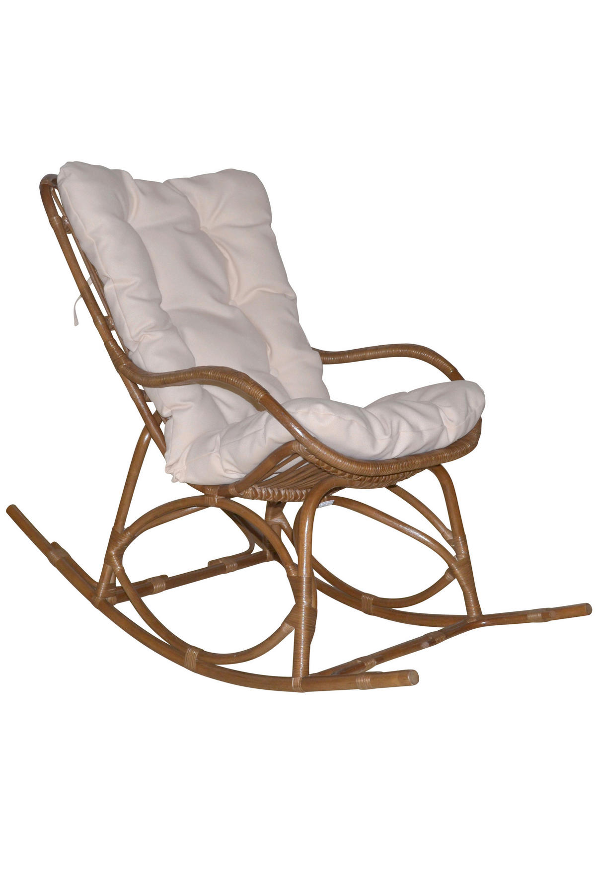 SCHAUKELSTUHL in Braun  - Creme/Braun, Natur, Holz/Textil (65/96/122cm) - MID.YOU