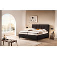 POLSTERBETT Matratze, Lattenrost, Topper Mokka 180/200 cm  - Schwarz/Mokka, KONVENTIONELL, Leder/Holz (180/200cm) - Novel