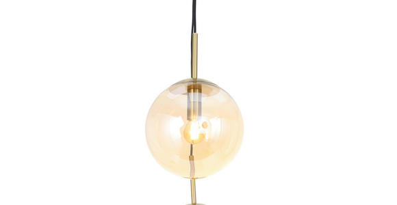 HÄNGELEUCHTE 46/40/120 cm - Goldfarben/Bernsteinfarben, Trend, Glas/Metall (46/40/120cm) - Novel