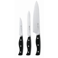 MESSERSET PURA 3-teilig  - Silberfarben/Schwarz, Design, Metall (16/38/2,5cm) - Rösle