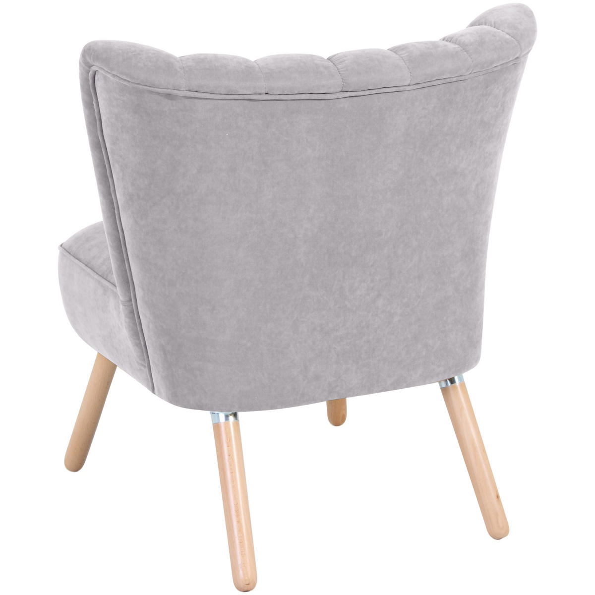 SESSEL in Velours Silberfarben  - Buchefarben/Silberfarben, Design, Holz/Textil (70/80/66cm) - Max Winzer