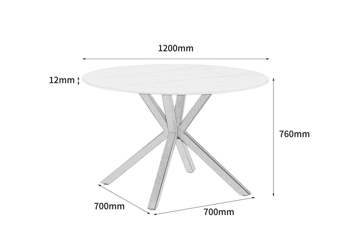 STOL ZA BLAGOVAONICU  bijela  metal, keramika      - bijela/crna, Lifestyle, metal/keramika (118/118/76cm) - MID.YOU