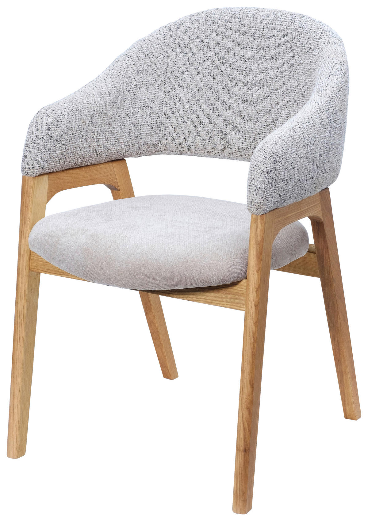ARMLEHNSTUHL  in Webstoff  - Eichefarben/Grau, KONVENTIONELL, Holz/Textil (56,5/82,5/59,5cm) - Linea Natura