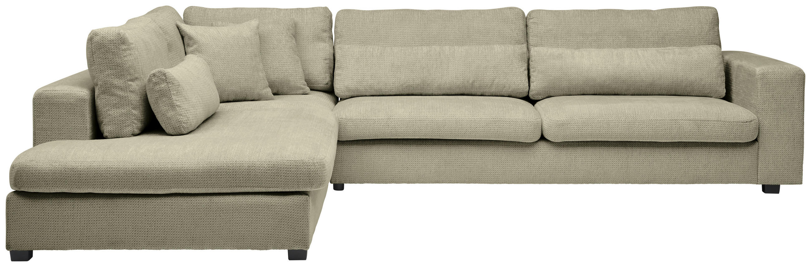 ECKSOFA Beige Chenille  - Beige/Schwarz, KONVENTIONELL, Kunststoff/Textil (250/314cm) - Carryhome