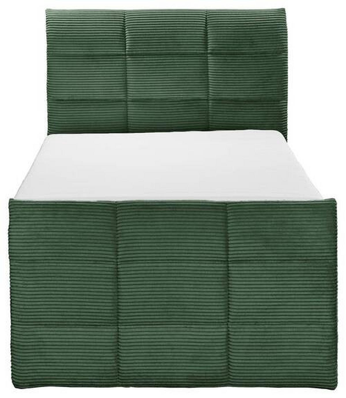 BOXSPRINGBETT 120/200 cm  in Olivgrün  - Schwarz/Olivgrün, MODERN, Holzwerkstoff/Kunststoff (120/200cm) - MID.YOU