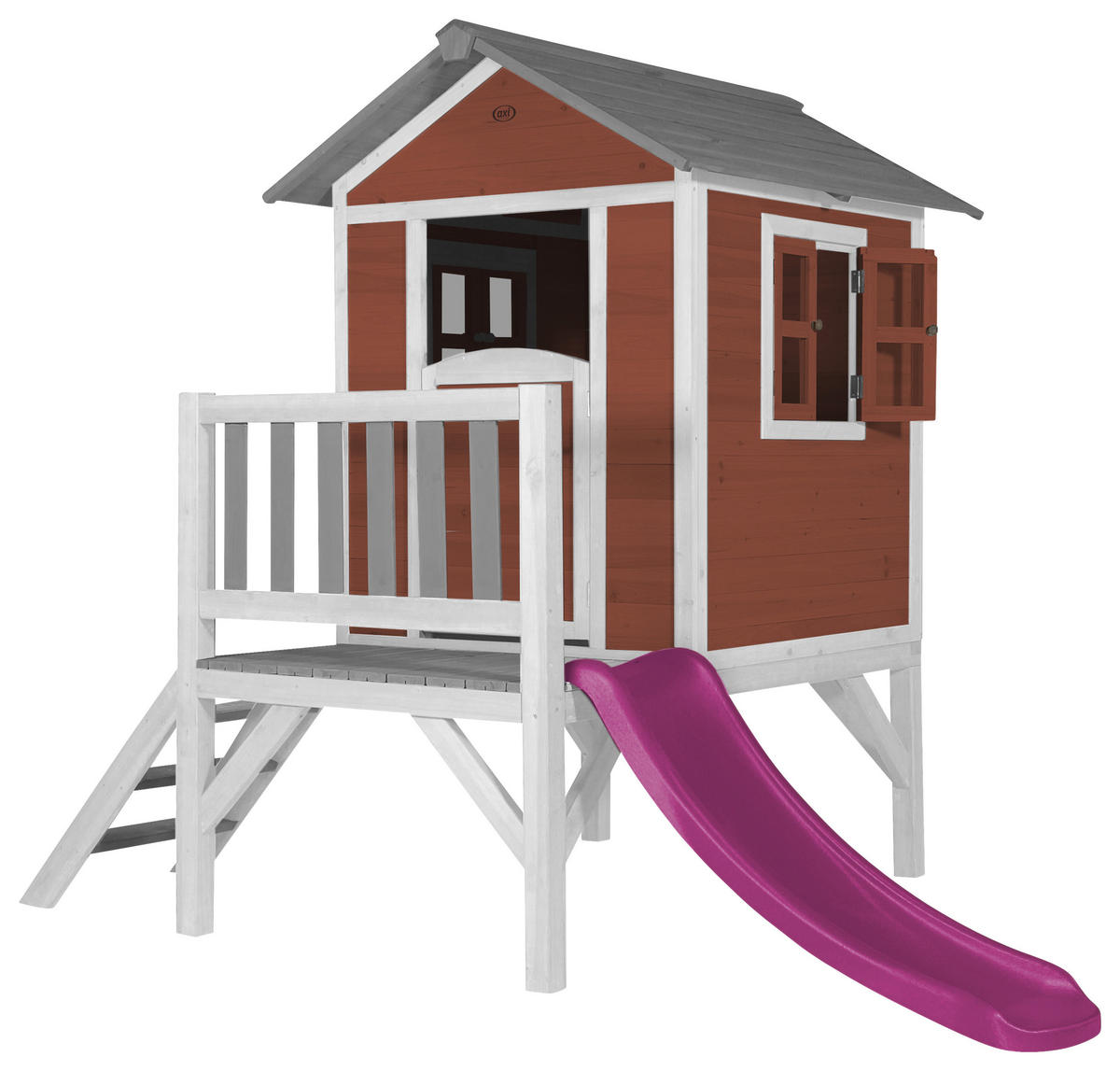 SPIELHAUS 240/189/167 cm  - Weiss/Rot, Konventionell, Holz/Kunststoff (240/189/167cm)