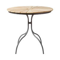 GARTENTISCH 80/80/74 cm Holz Anthrazit, Teakfarben rund  - Anthrazit/Teakfarben, Konventionell, Holz/Metall (80/80/74cm) - Gardenson