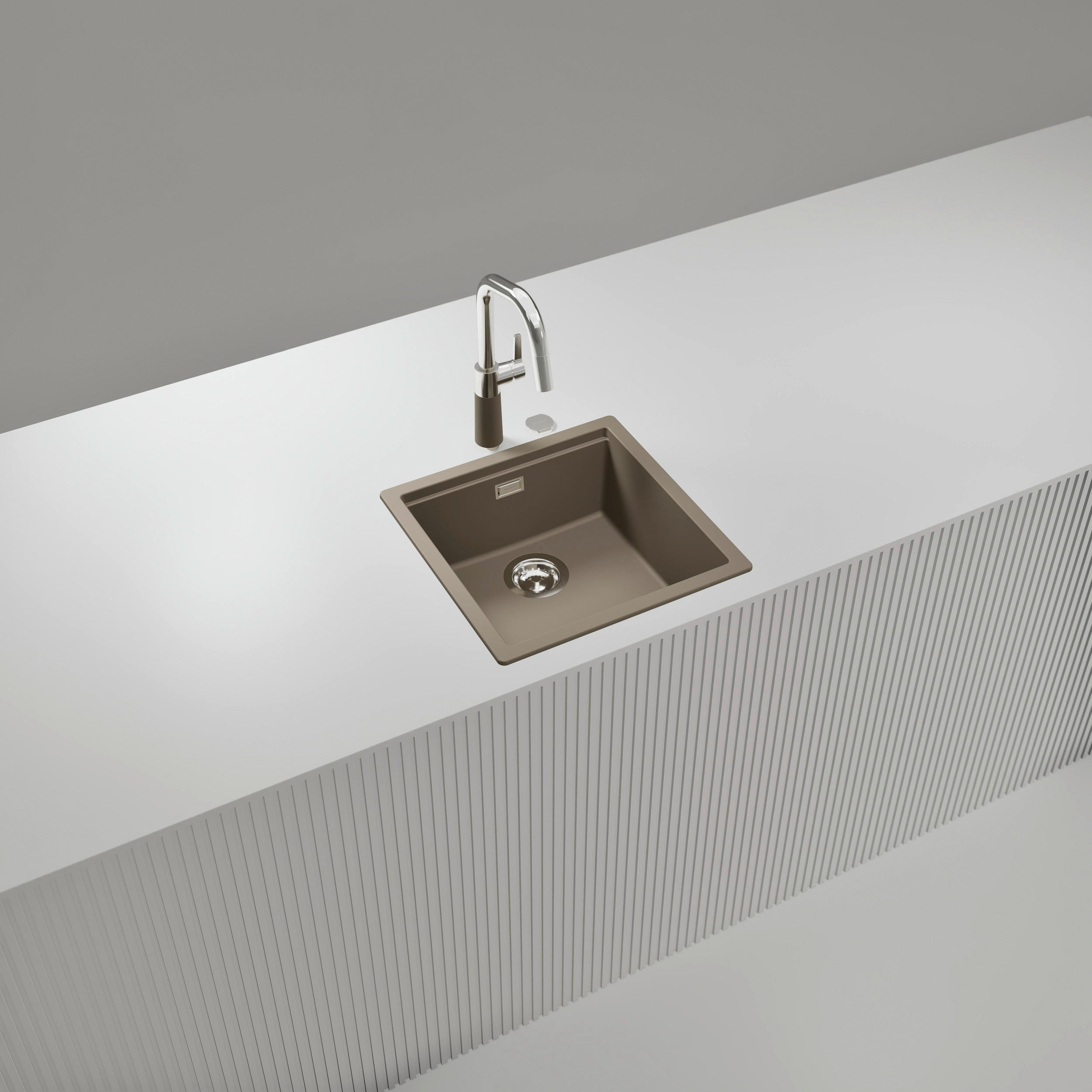 SPÜLE KIRN100ATWI  - Beige, Basics, Stein (45,6/28,9/45,6cm) - Schock