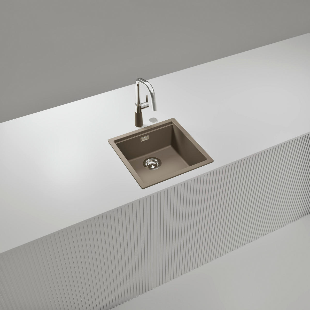 SPÜLE KIRN100ATWI  - Beige, Basics, Stein (45,6/28,9/45,6cm) - Schock