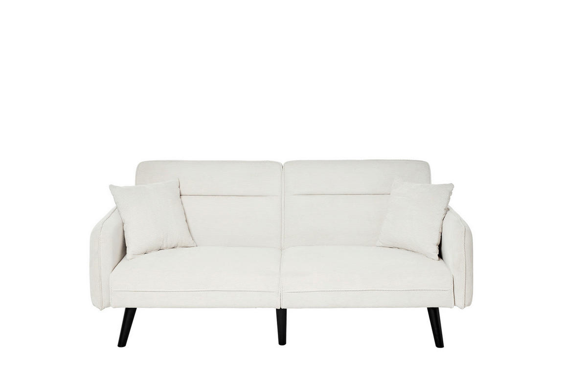 SCHLAFSOFA Cord Elfenbein  - Elfenbein/Champagner, MODERN, Holz/Textil (191/83/84cm) - Livetastic