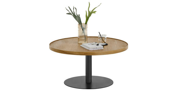 COUCHTISCH in Holz, Metall, Holzwerkstoff - Eichefarben/Schwarz, Design, Holz/Holzwerkstoff (80/40cm) - Novel