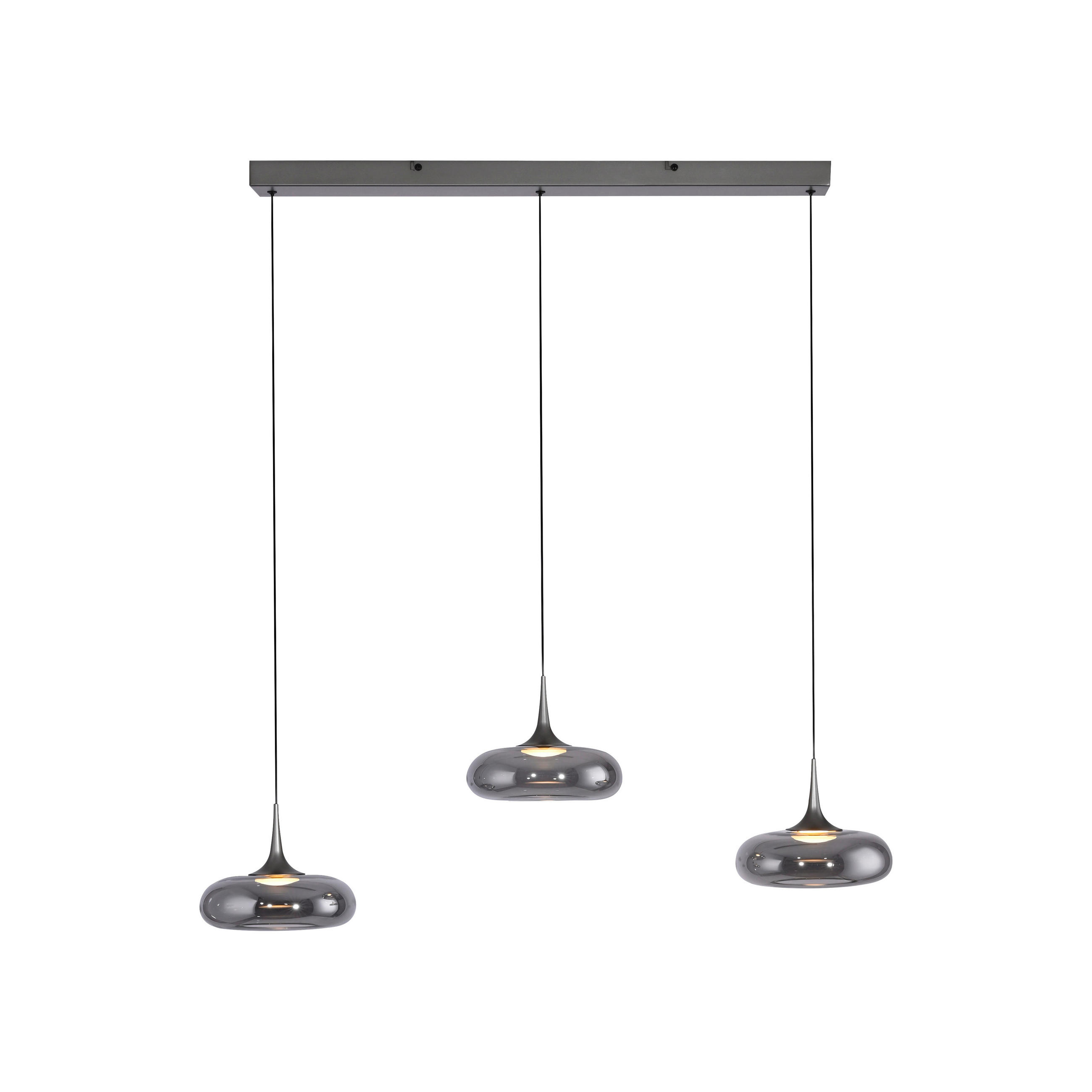 LED-PENDELLEUCHTE SW POSH 97/22/200 cm   - Grau, Design, Glas/Kunststoff (97/22/200cm) - Schöner Wohnen