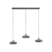 LED-PENDELLEUCHTE 97/22/200 cm  - Grau, Design, Glas/Kunststoff (97/22/200cm) - Schöner Wohnen