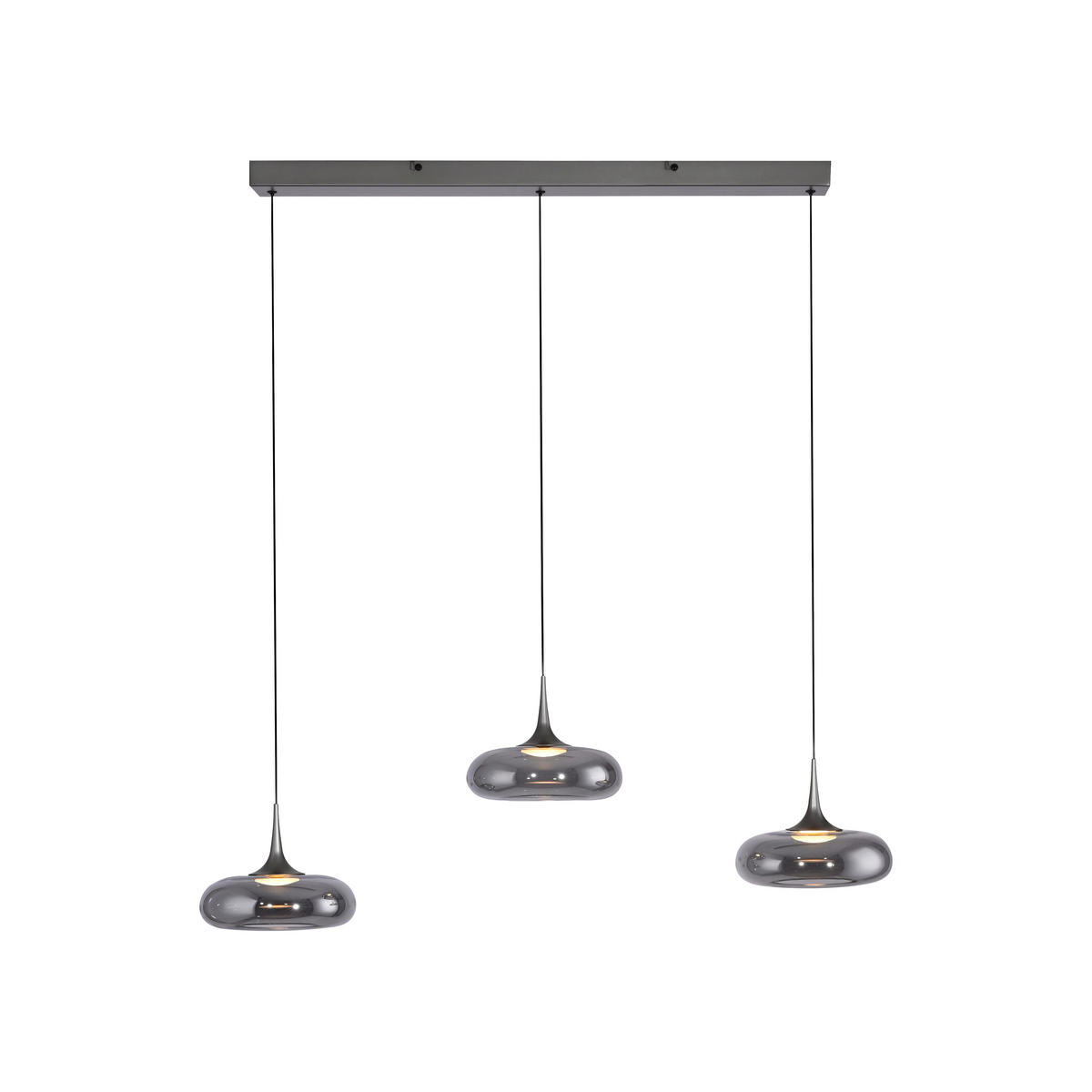 LED-PENDELLEUCHTE 97/22/200 cm  - Grau, Design, Glas/Kunststoff (97/22/200cm) - Schöner Wohnen