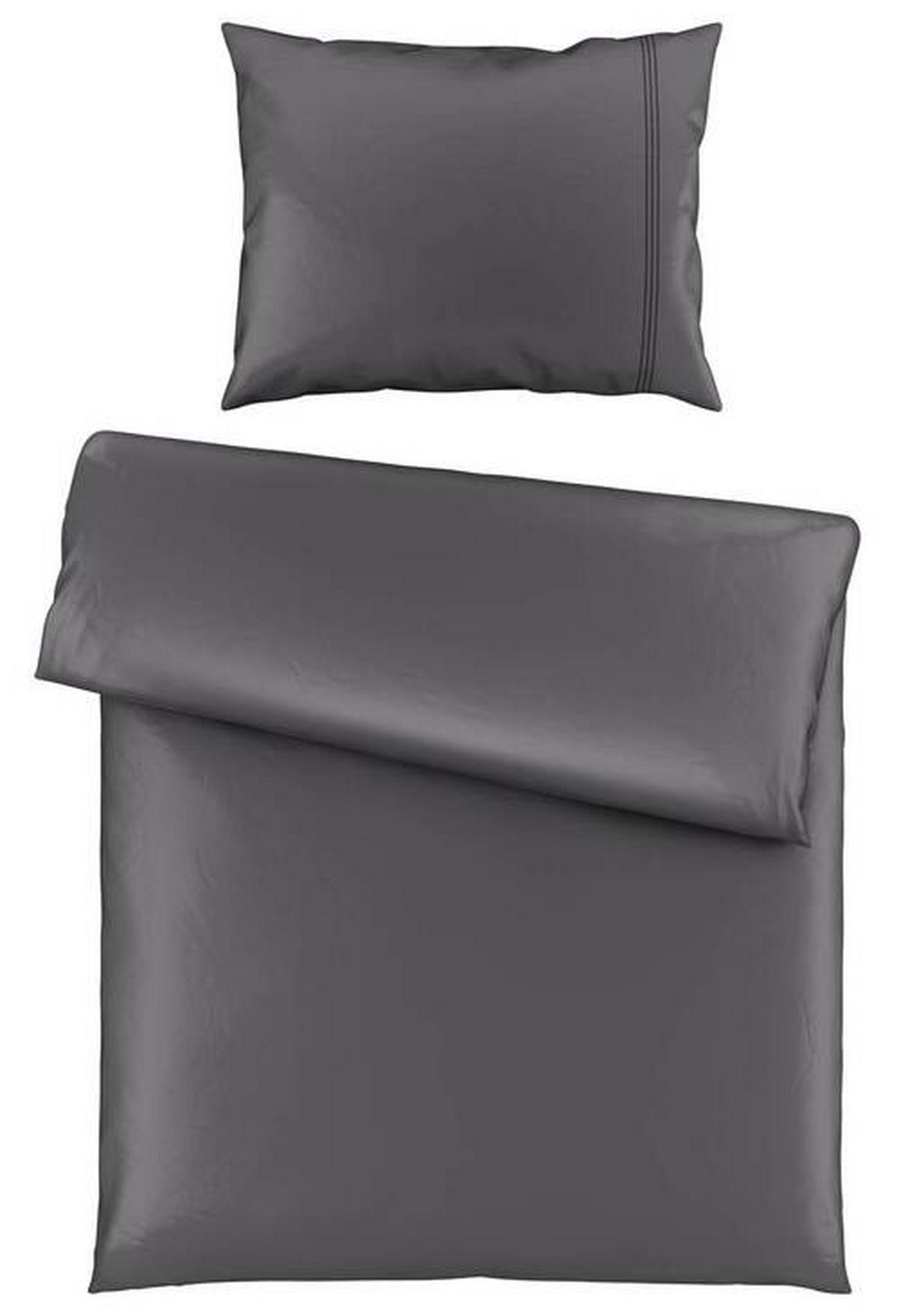 BETTWÄSCHESET Satin 160/210 cm  65 cm/100 cm  - Grau, Natur, Textil (160/210cm) - Bio:Vio