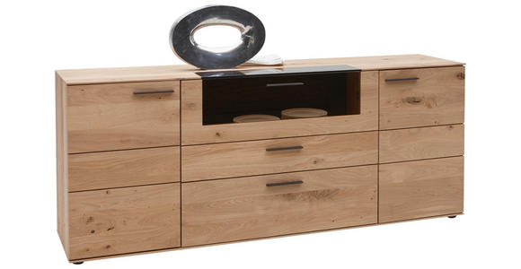 SIDEBOARD 192/77/44 cm  in Eichefarben  - Eichefarben/Anthrazit, Natur, Glas/Holz (192/77/44cm) - Valnatura