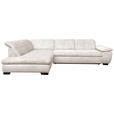 ECKSOFA Creme Cord  - Creme/Schwarz, Design, Textil/Metall (242/313cm) - Xora
