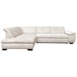 ECKSOFA Creme Cord  - Creme/Schwarz, Design, Textil/Metall (242/313cm) - Xora