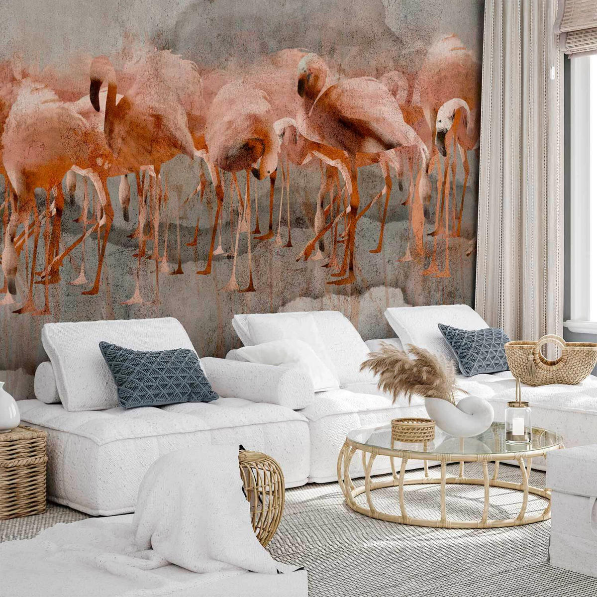 FOTOTAPETE  - Koralle/Grau, LIFESTYLE, Textil (200/140cm) - artgeist