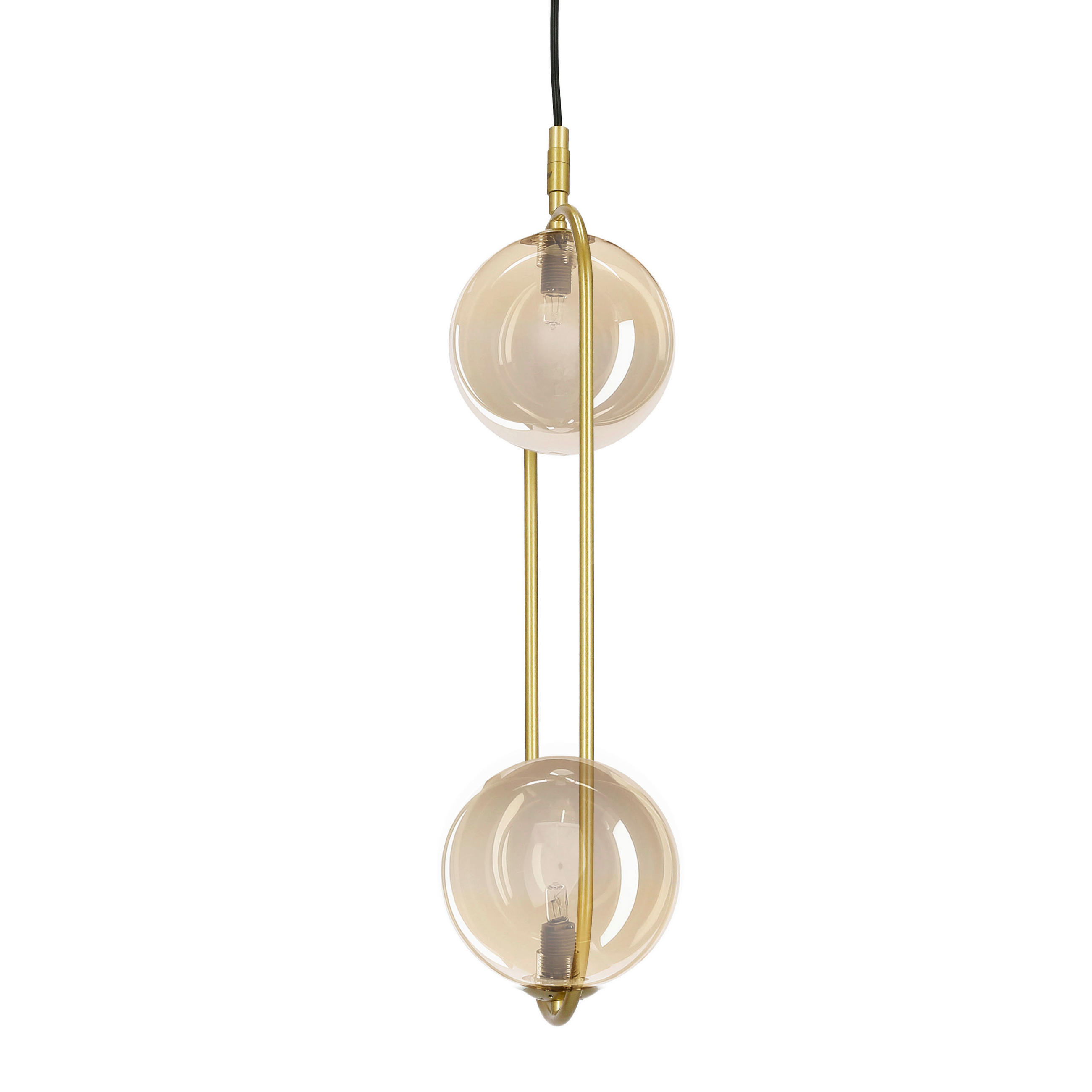 PENDELLEUCHTE 18.5/14/140 cm  - Messingfarben/Bernsteinfarben, KONVENTIONELL, Metall (18.5/14/140cm)