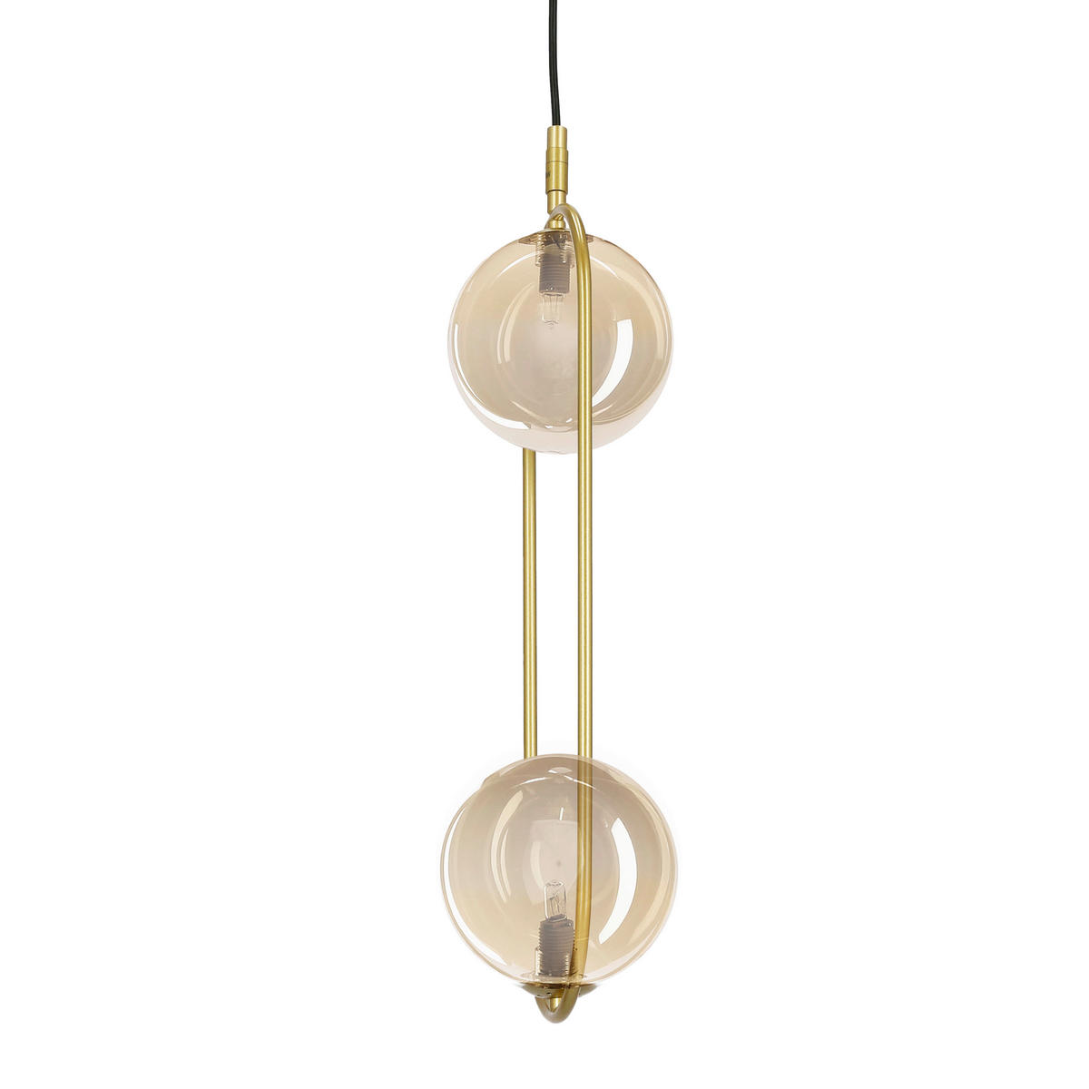 PENDELLEUCHTE 18.5/14/140 cm  - Messingfarben/Bernsteinfarben, KONVENTIONELL, Metall (18.5/14/140cm)