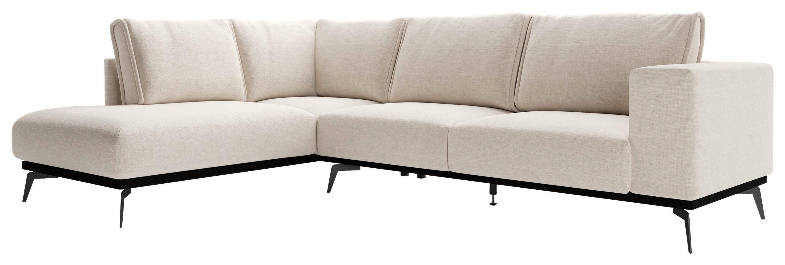 Thumbnail - Mid.you Ecksofa, Creme, Holz, Textil, 6-Sitzer, Füllung: Polyurethan (Pur), Silikon, Ottomane links, L-Form, 293x200 cm,...