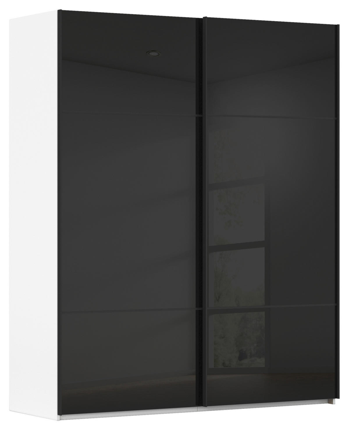 SCHWEBETÜRENSCHRANK in Schwarz, Weiss  - Weiss/Schwarz, Konventionell, Glas/Holzwerkstoff (181/223/67cm) - Novel