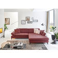 ECKSOFA Bordeaux Echtleder  - Bordeaux/Schwarz, Design, Leder/Metall (316/184cm) - Cantus