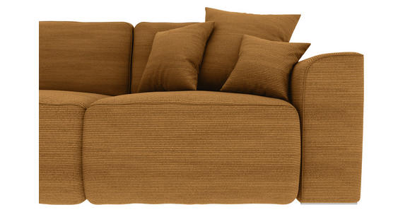 ECKSOFA Rostfarben Cord Zierkissen, Rückenkissen, Bettkasten, Schlaffunktion, Rücken echt, Liegefläche im Originalstoff  - Chromfarben/Rostfarben, KONVENTIONELL, Kunststoff/Textil (195/293cm) - Carryhome