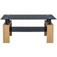 COUCHTISCH ESG 100/60/45 cm rechteckig Schwarz, Eichefarben  - Eichefarben/Schwarz, Design, Glas/Holzwerkstoff (100/60/45cm) - Carryhome