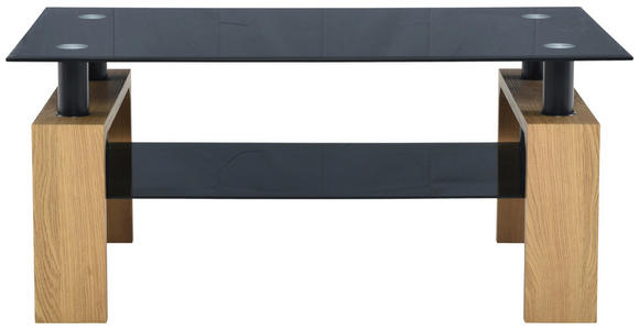 COUCHTISCH ESG 100/60/45 cm rechteckig Schwarz, Eichefarben  - Eichefarben/Schwarz, Design, Glas/Holzwerkstoff (100/60/45cm) - Carryhome