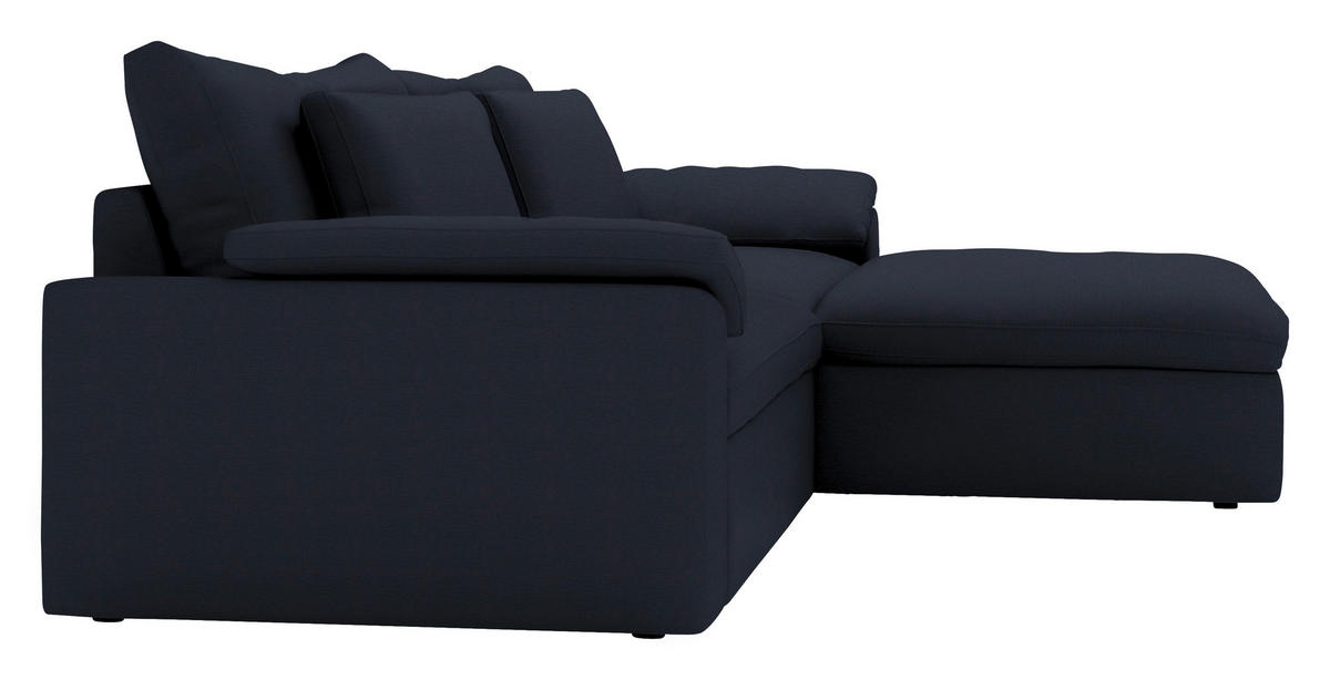 ECKSOFA  Webstoff Dunkelblau  - Schwarz/Dunkelblau, Modern, Kunststoff/Textil (306/198cm) - Carryhome
