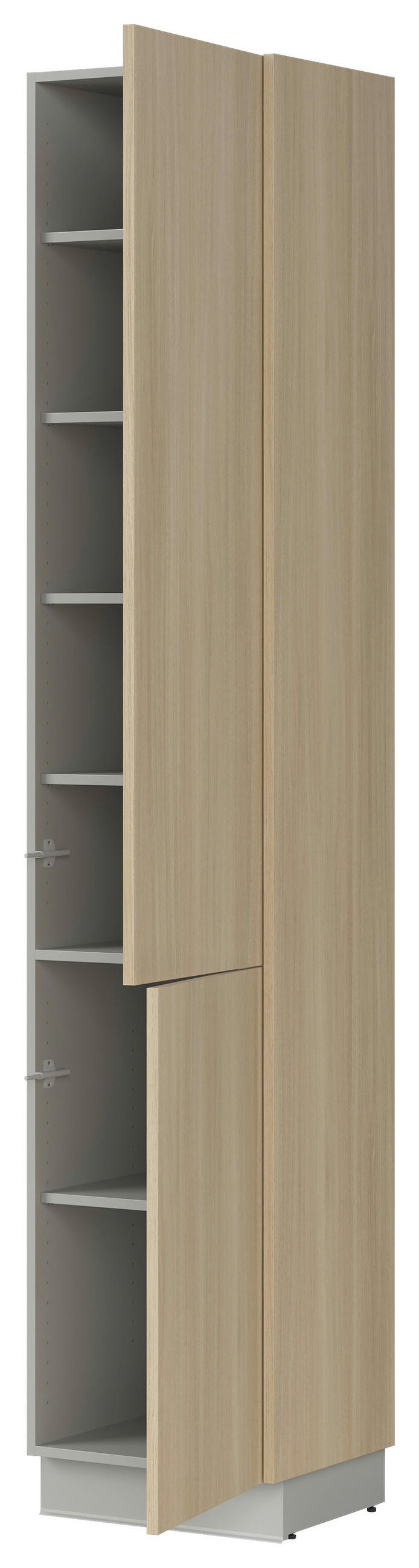 KÜCHENBLOCK 345 cm   in Grau, Eichefarben  - Eichefarben/Schwarz, Basics, Holzwerkstoff/Kunststoff (345cm) - Visiona