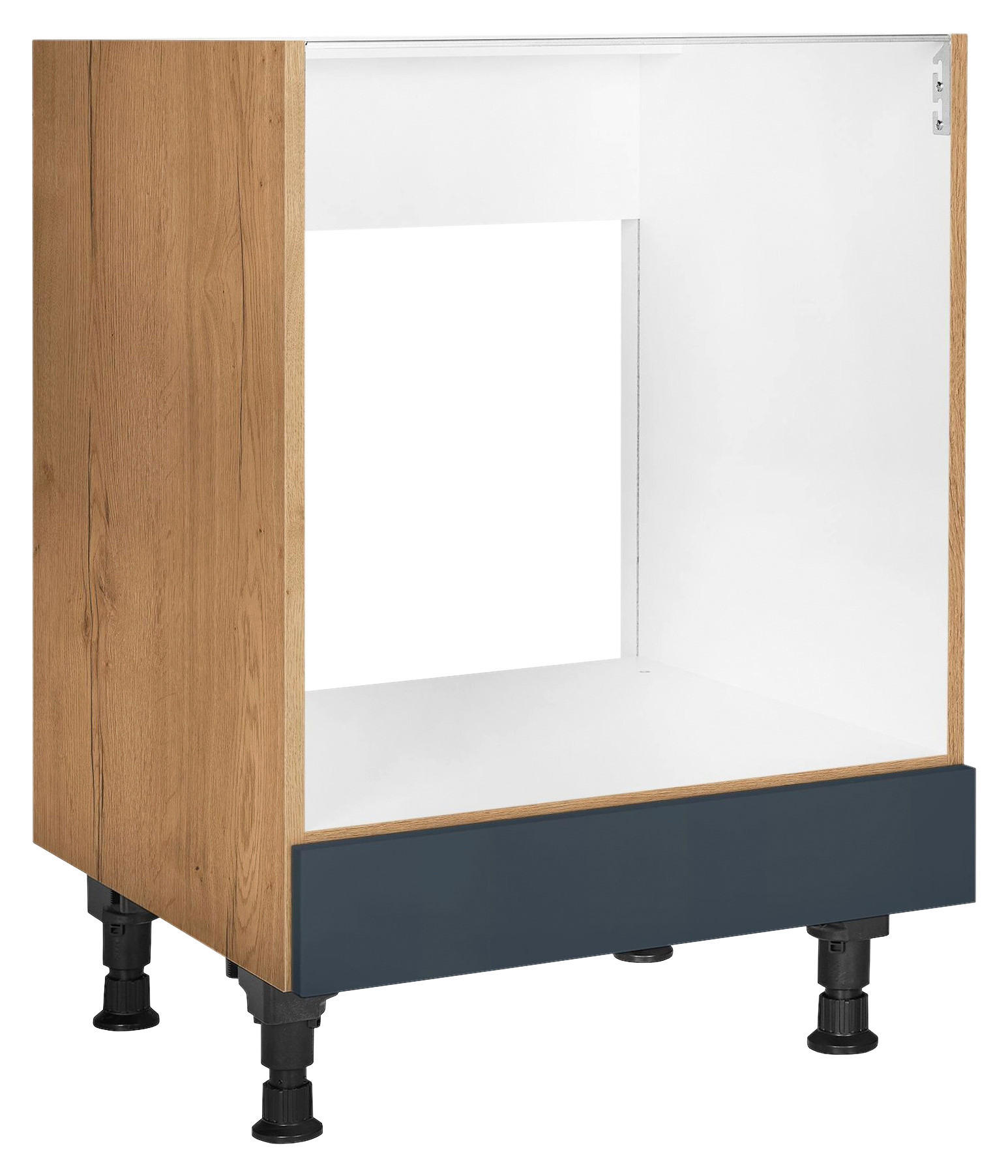 Nobilia Herdumbauschrank Easytouch Blau, Eiche 60.0x87.0x56.0 cm