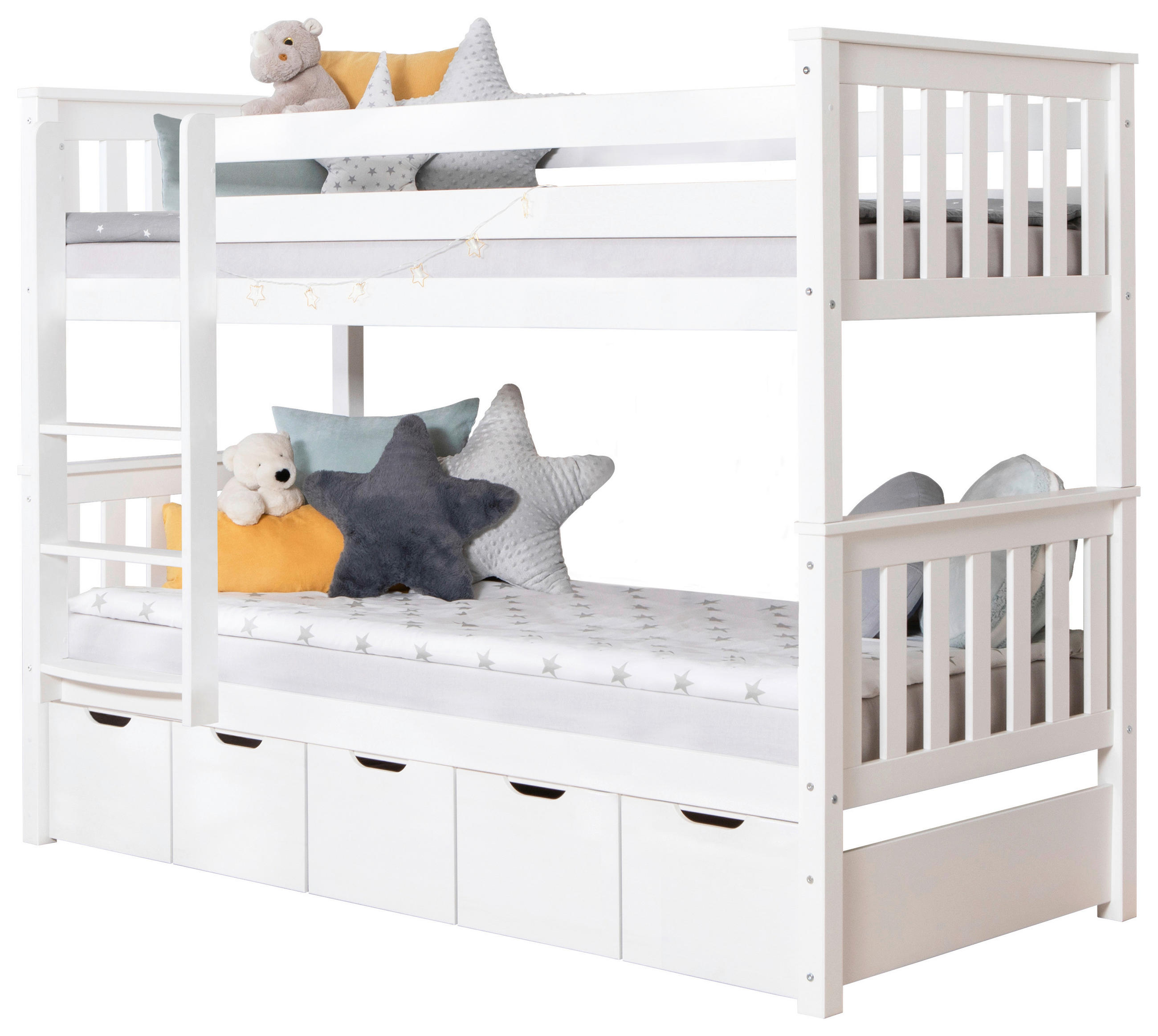 ETAGENBETT 90/200 cm Weiss  - Weiss, Modern, Holz (90/200cm) - MID.YOU