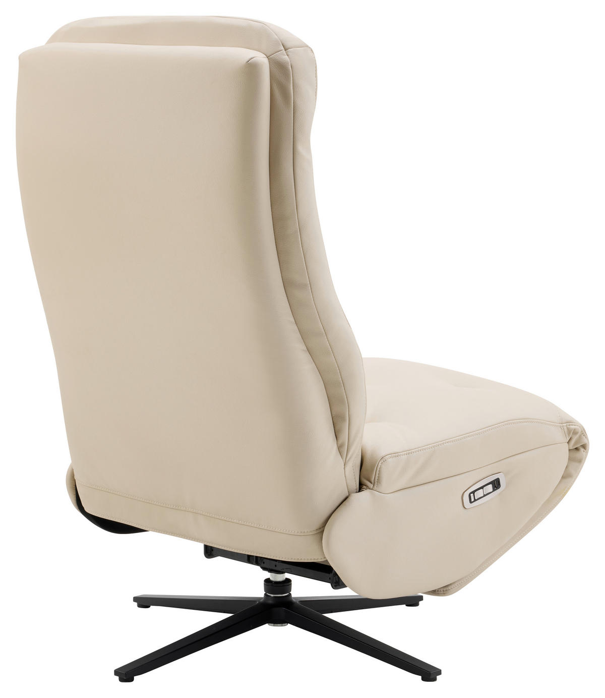 RELAXSESSEL Webstoff Relaxfunktion, Fußteilverstellung    - Creme/Schwarz, Design, Textil/Metall (68/113/84cm) - Livetastic