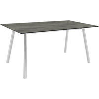 GARTENTISCH Kunststoff Grau rechteckig  - Silberfarben/Grau, MODERN, Kunststoff/Metall (180/100/75cm) - Stern