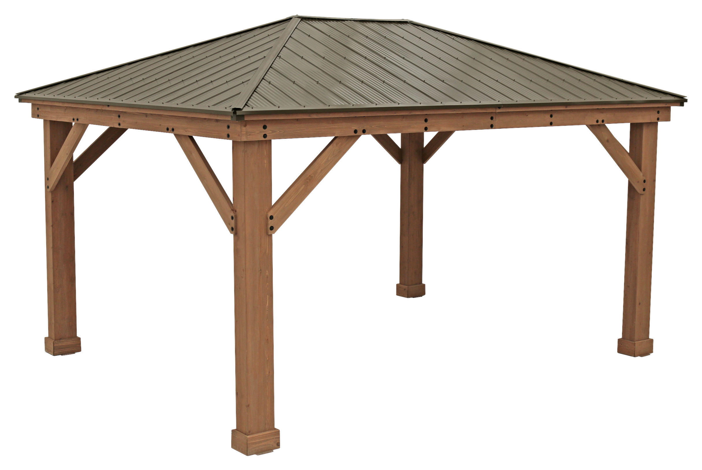 PAVILLON 490/315/371 cm  - Bronzefarben/Mokka, Basics, Holz/Metall (490/315/371cm)