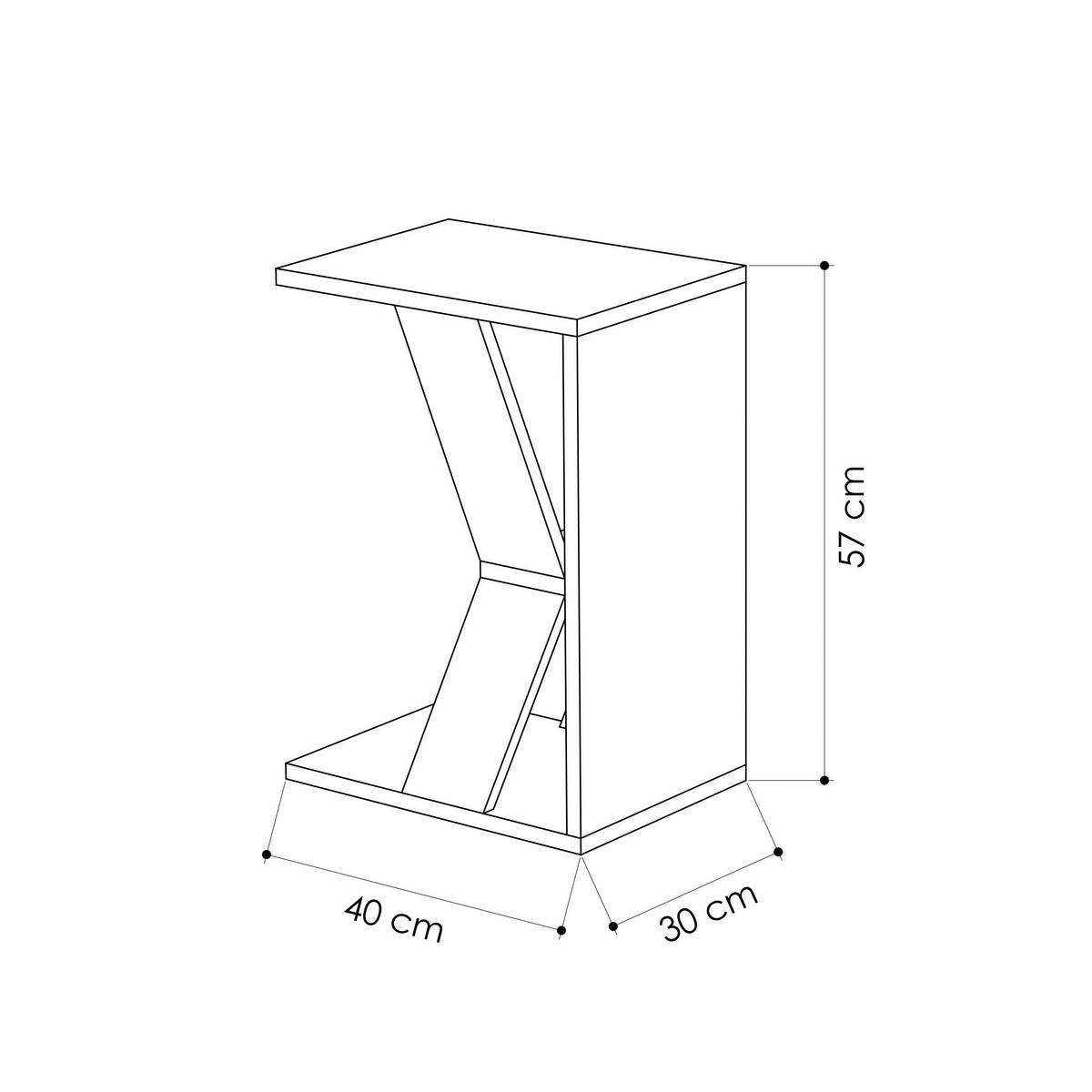 BEISTELLTISCH in Holzwerkstoff  - Anthrazit, Design, Holzwerkstoff (30/57/40cm) - Livetastic